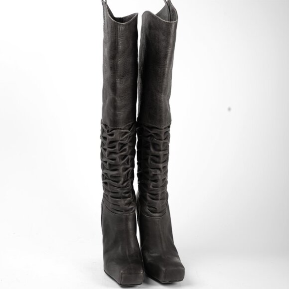 John Galliano Tall Leather Boots sz 37 - Picture 2 of 14